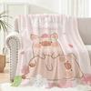 L-lulu Pig Throw Lightweight 240g Flannel Blanket Soft Skin-friendly for Summer Cooling