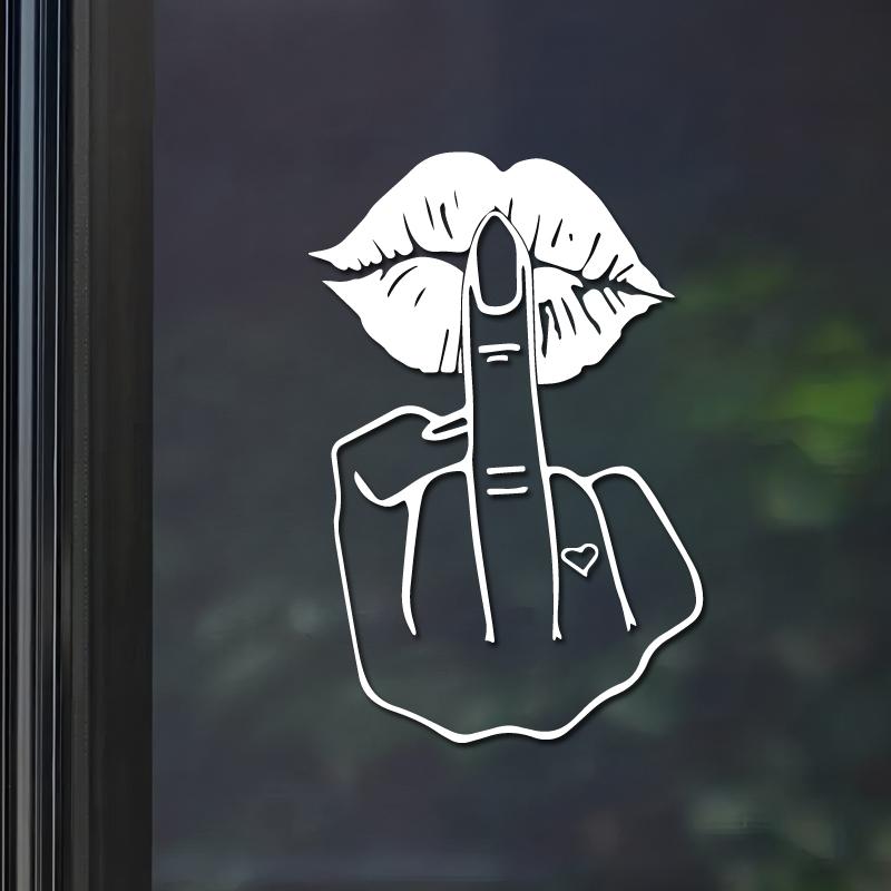 Give you a kiss like a middle finger creative&funny stickers for cartoon fans&lover,high quality for car trucks motorcycles
