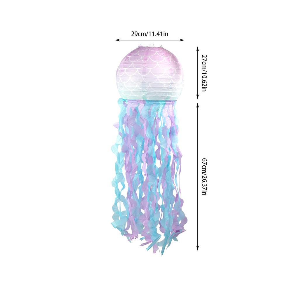 Gradient Jelly Fish Paper Lanterns Hanging Lantern for Little Mermaid Theme Under The Sea Ocean Birthday Party Wedding Decor