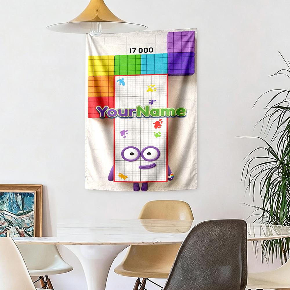 Numberblocks Benutzerdefinierter Name Wanddekoration Wandteppich Kunst Für Haustiergedenken Geburtstag Hochzeitsparty Kulisse Familiengeschenk
