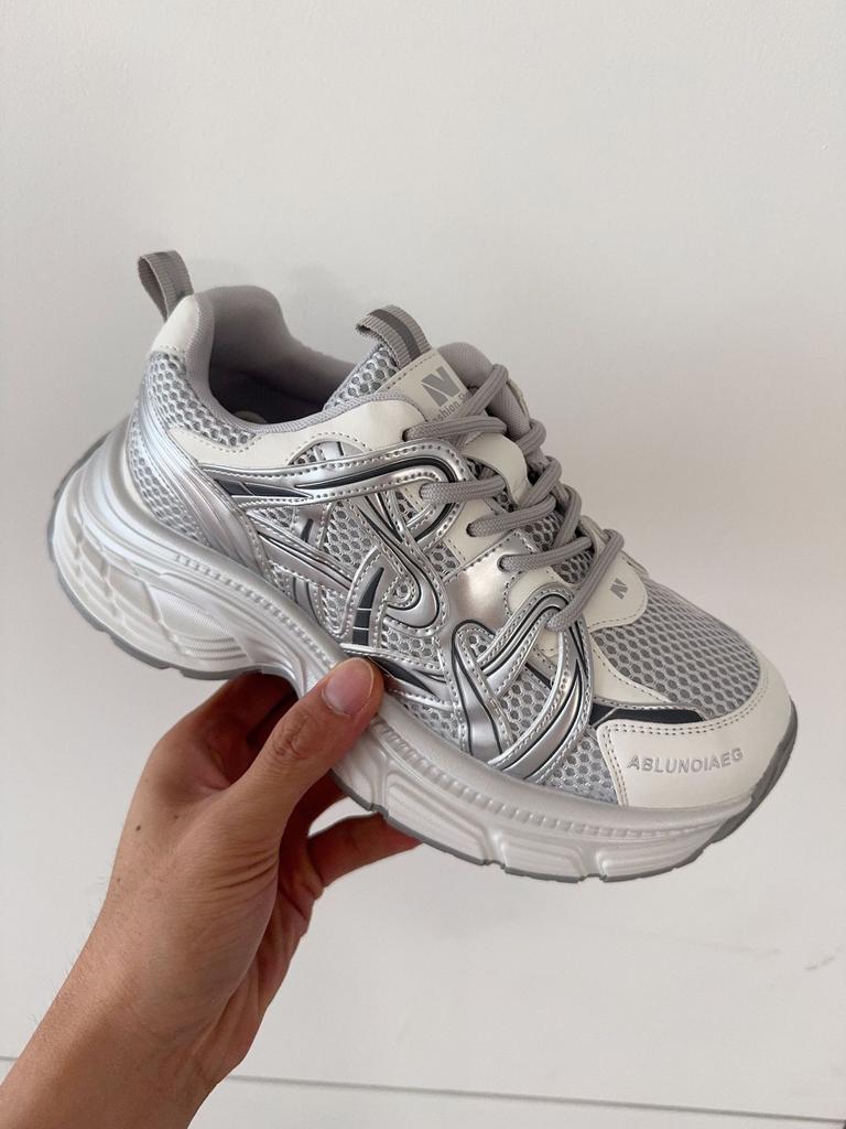 Leather platform dad shoes women's 2025 spring new small height increase lightweight versatile running sports casual shoes