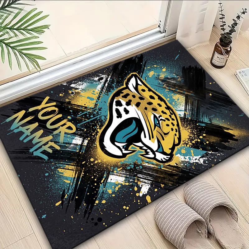 Custom Name Rug Jacksonville Team Spirit Area Rug Suitable for Indoor And Outdoor,Carpets for Homes, Offices,Living Rooms,Home Decor,Christmas Gift