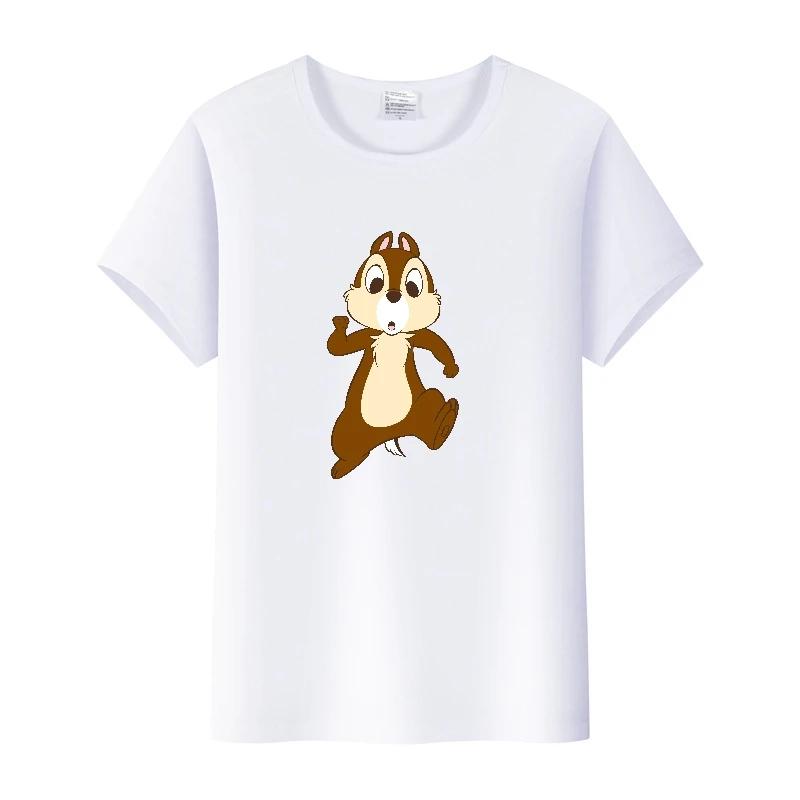 Fashion Blouses Cartoon Tees Chip 'n' Dale Friends T-shirts Summer Tops Short Sleeve Shirts Harajuku Clothes Unisex