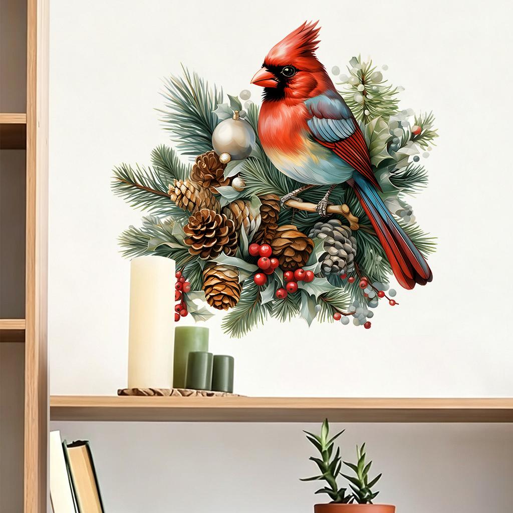 Sticker Feather Bird Christmas Self-adhesive Wall Sticker for Bedroom Wall Holiday Decoration Sticker