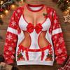 Funny Christmas Santa Sweatshirt Santa Costume Pullover Novelty Holiday Red Snowflake Men's Women's Christmas Party Gift