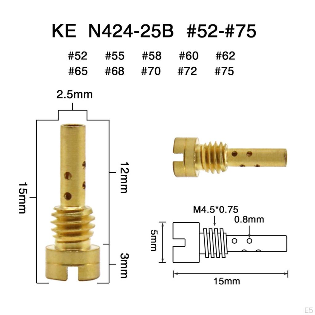 Carburetor Jet Repair Kit - 10 Pieces for Keihin CV Cvk Fce Models