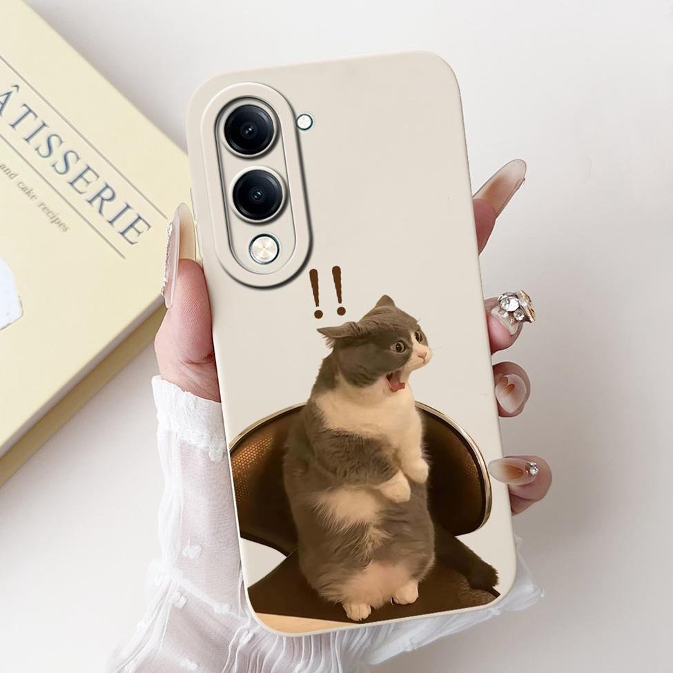 Für Vivo Y04 Hülle V2430 Silikon Niedliche Katze Mode Schmetterlinge Blumen Liebe Bemalte Rückseite für Vivo Y04 4G Handyhülle Bumper