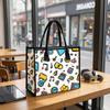 Cute Graffiti Tote Bag Casual Portable Daily Shopping Handbag For Women Outdoor Use