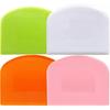 4 Pcs Food Dough Scraper, Plastic Multi - Purpose Kitchen Pastry Cutting Tool, BPA Free Flexible Bowl Scraper with Curved Edge, Cake Baking Bench