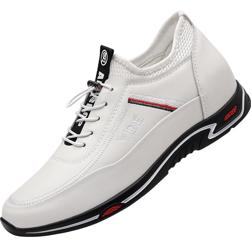 Boutique men's shoes spring summer 2025 new leather heightening casual leather shoes men's British small size soft sole trendy shoes men's