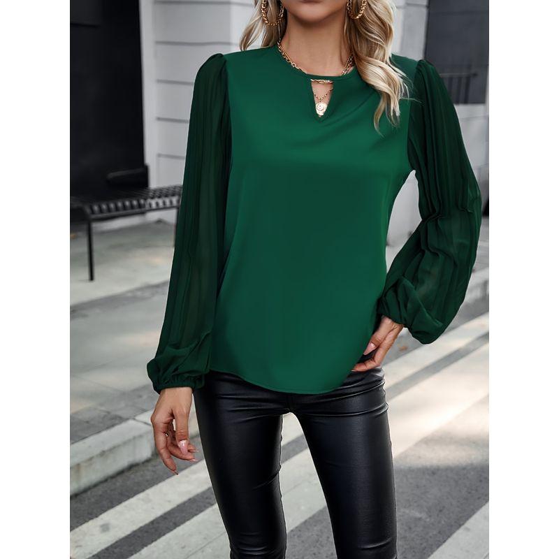 

Spring 2024 New Arrival Cross-Border E-Commerce Amazon Solid Color Tops Shirt Super Big Best Selling Green S