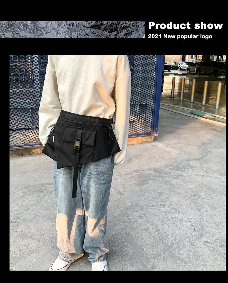 2025 Spring/Summer Dark Style Functional Crossbody Backpack with Large Capacity and Apron-Style Design