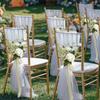 10PCS/set Chair Veil,Outdoor Church Wedding Chair Back Decor,Pearl Chiffon Hall Decoration,Birthday Wedding Party Supplie