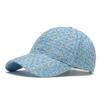 Classic French Style Plaid Baseball Cap for Women - Gold Thread, Hard Brim, Fashionable Autumn/Winter Accessory