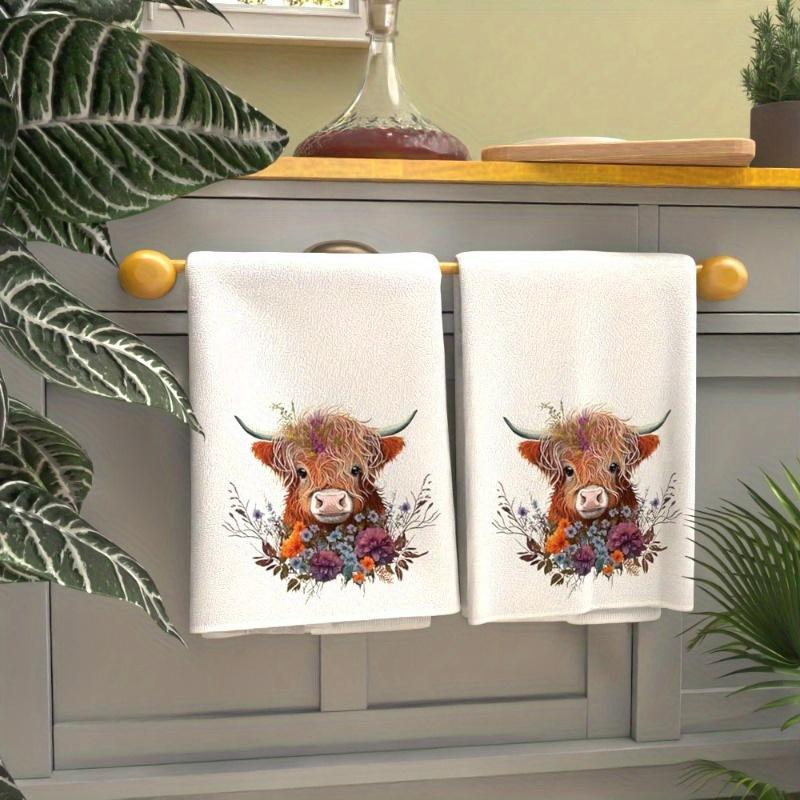 

Ultra Soft Highland Cow Towels - Durable Polyester, Rustic Farmhouse Decor, Perfect Gift for Animal Lovers 40*60cm-1PC