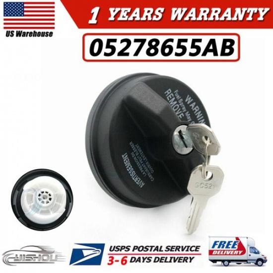 New Fuel Cap Locking Gas W/2 KEY 05278655AB For Jeep Dodge 5278655AA 2001-2016