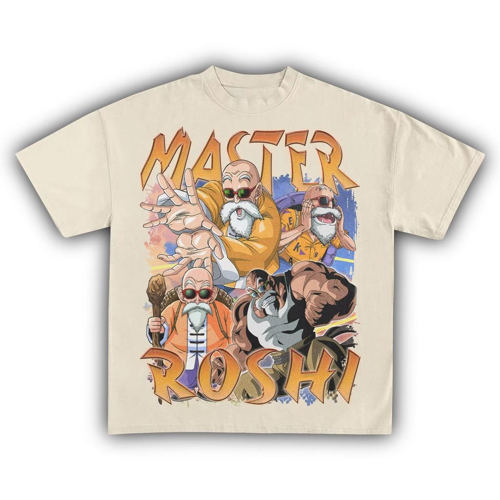 Dragon Ball Master Roshi Anime Graphic T-shirt, Unisex Pure Cotton Short Sleeve Streetwear Women And Men T-shirt
