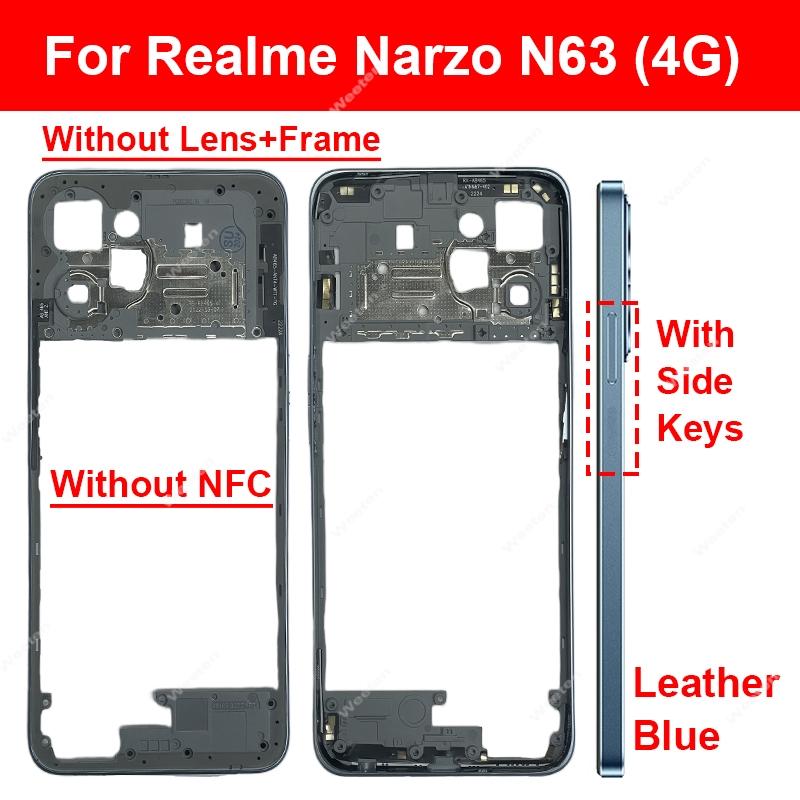 Middle Frame Housing For Realme Narzo N53 N55 N63 4G Middle Housing Holder Middle Frame Housing Cover Replacement