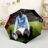 Footballer Ground Automatic Umbrella with 8-Rib Foldable Design Travel Essential Compact Folding Umbrella Best for Christmas