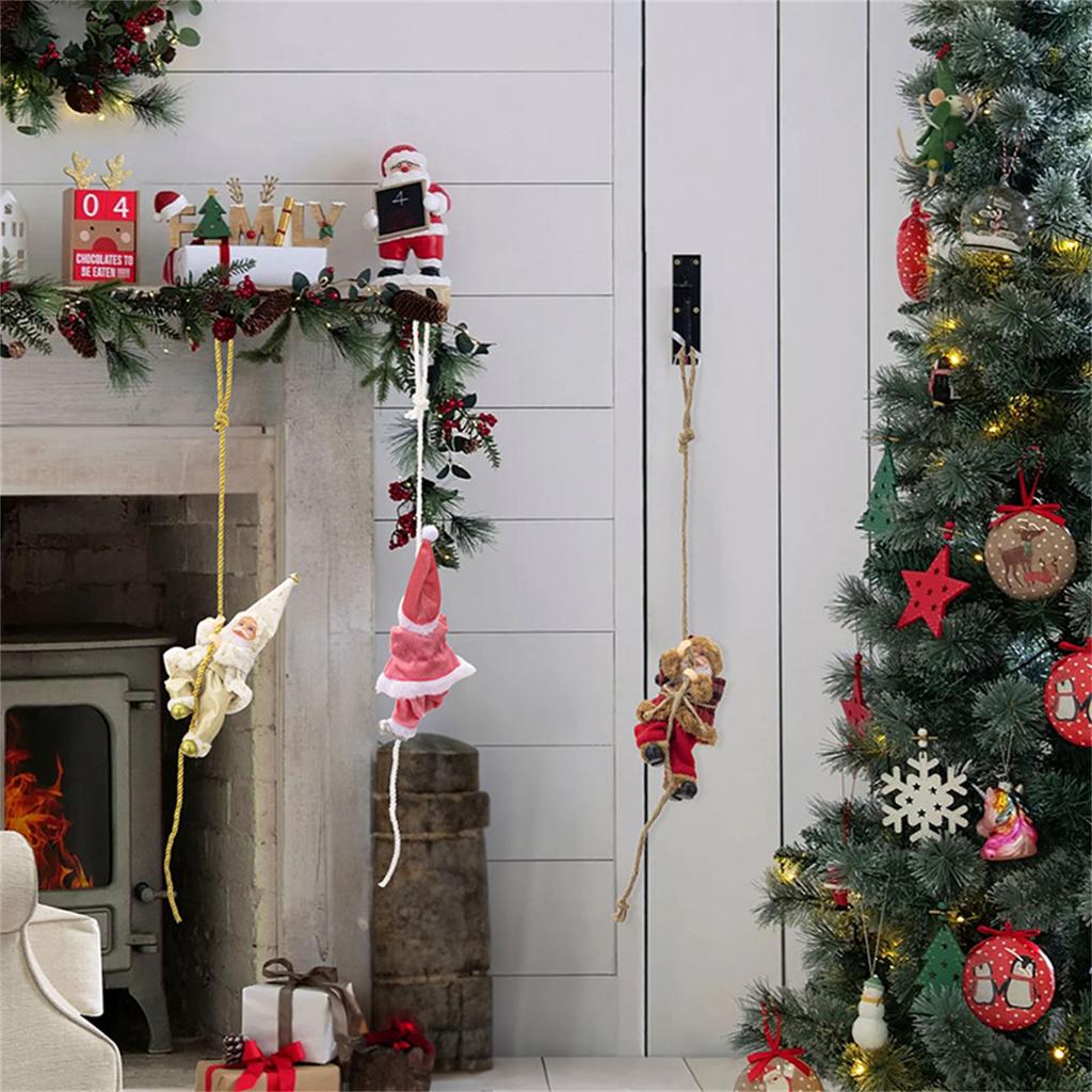 Christmas Tree Santa Doll Decorations With Rope Santa Clause Figure Resin Hanging Ornament For Home Party Decoration