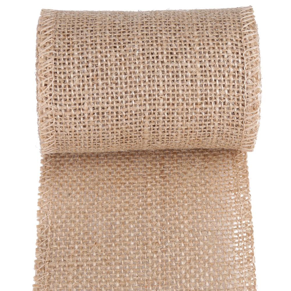 Webbing Yellow Burlap Roll Wired Edge 3Meter Hessian Roll Hessian Fabric Gift Wrapping