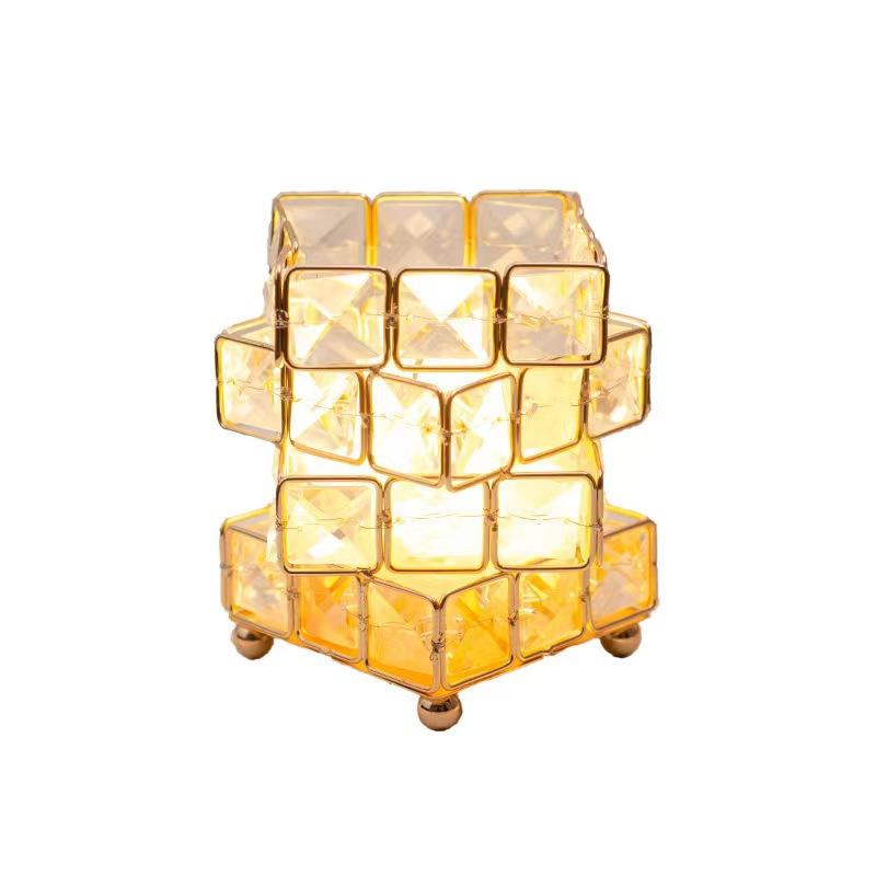 Rose Rubiks Cube Atmosphere Table Lamp Nightlight for Girls' Best Friend Birthday Qixi Valentine's Day Gift Senior Decoration