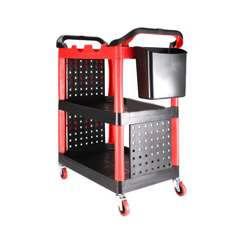 Portable Three-Layer Tool Cart for Car Detailing and Hair Salons