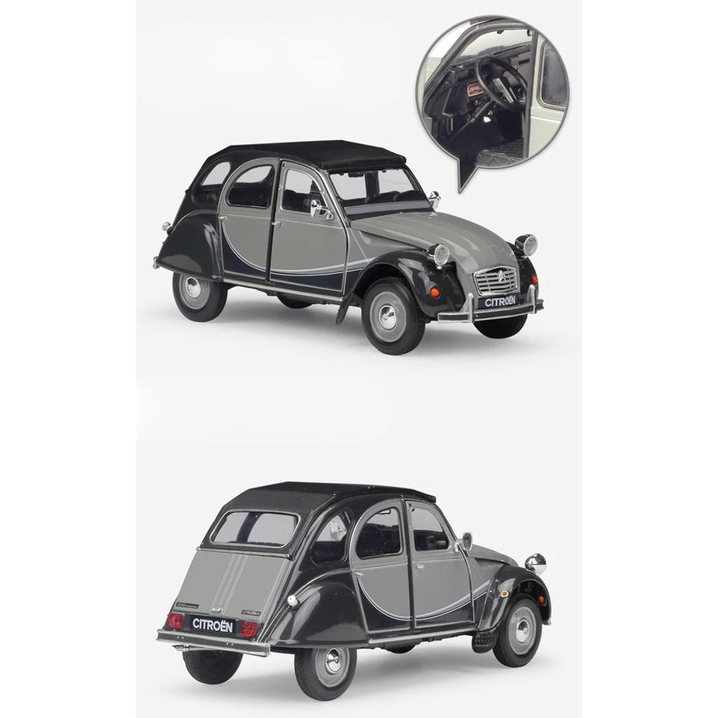 1/24 Scale WELLY Model Car Diecast  Dongfeng CITROEN 2CV 6 Charleston Classic Alloy Car Toy Vehicle Metal Toy Car for Kids Gift Collection