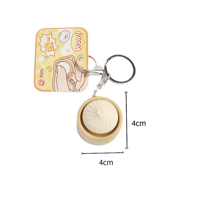 

Creative Mini Dumplings Keychain Stress Relief Squishy Squeezing Keychain Uncompressed Buttons Keyboard Fidget Keyrings Gifts