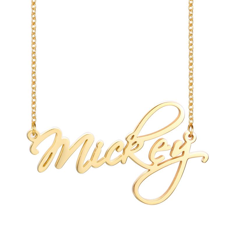 Vnox Personalized Name Necklace Custom Made Any Name Font Stainless Steel Metal Women Jewelry