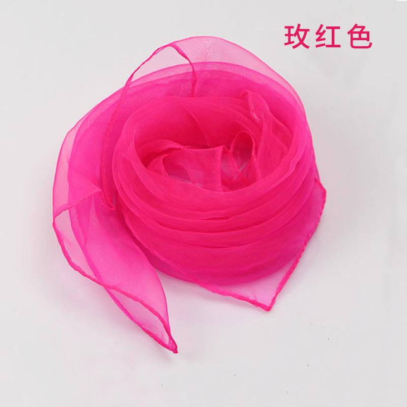 Solid Color Chiffon Small Silk Scarf Performance Dance New Style Small Square Scarf Candy Color Silk Scarf Windproof Scarves