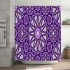 Purple And White Waterproof Shower Curtain With Unique Geometric Pattern Bath Decor For Modern Bathroom