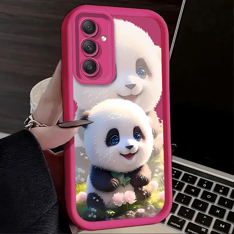 Super Cute Panda Lovely For Samsung Galaxy Case S24 S23 S22 S21 Ultra Plus Fe A55 A54 A53 A52 A35 A25 A15 A14 5G Phone Y2k Cover