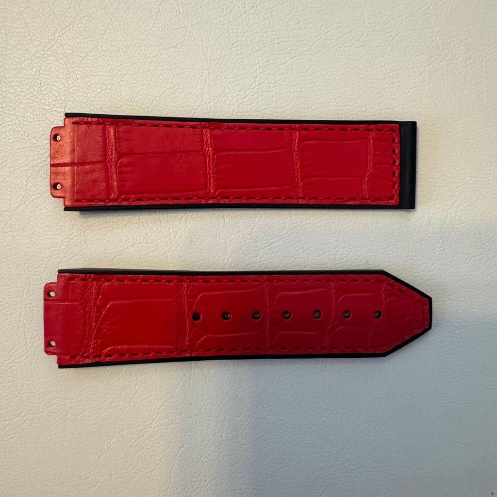 Used HUBLOT Big Bang genuine genuine leather rubber belt unused red red