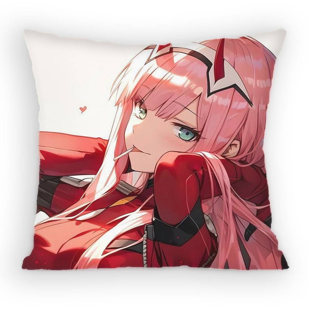 Darling In The Franxx Anime Girl Pillow Case Antidustmite Pillowcase Invisible zipper silky Sofa cushion cover for bedroom
