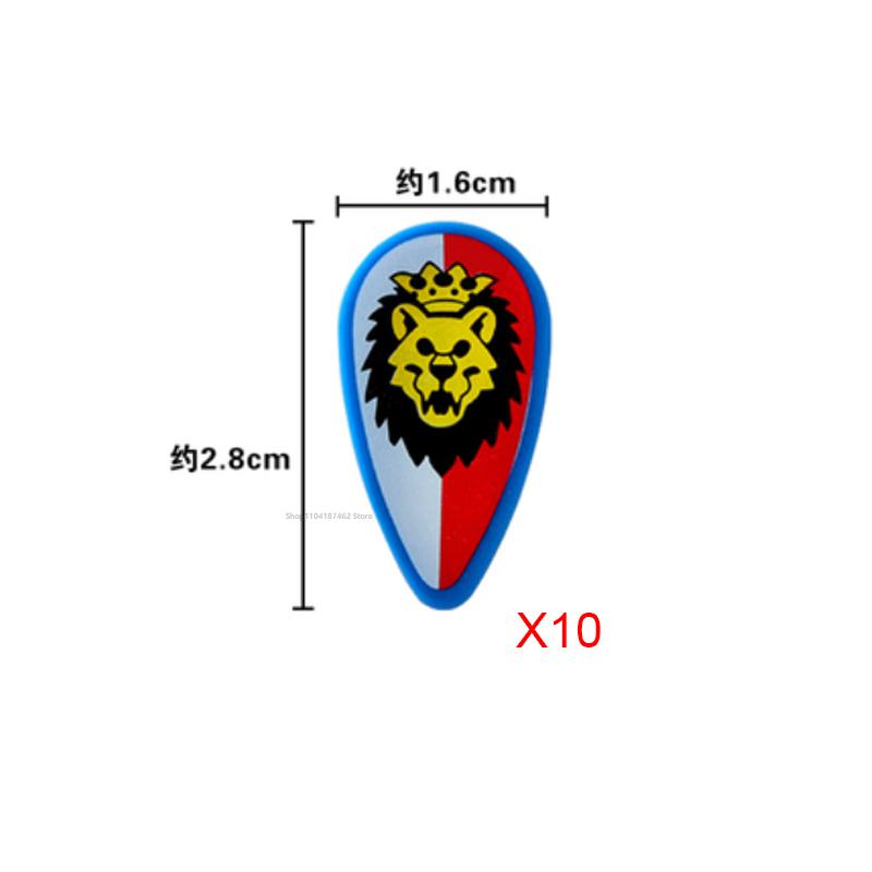 Medieval Roman Knight Legion Building Block Castle Green Dragon Forest Wolf War Horse Dragon Lion Shield Armor Cloak Brick Toys