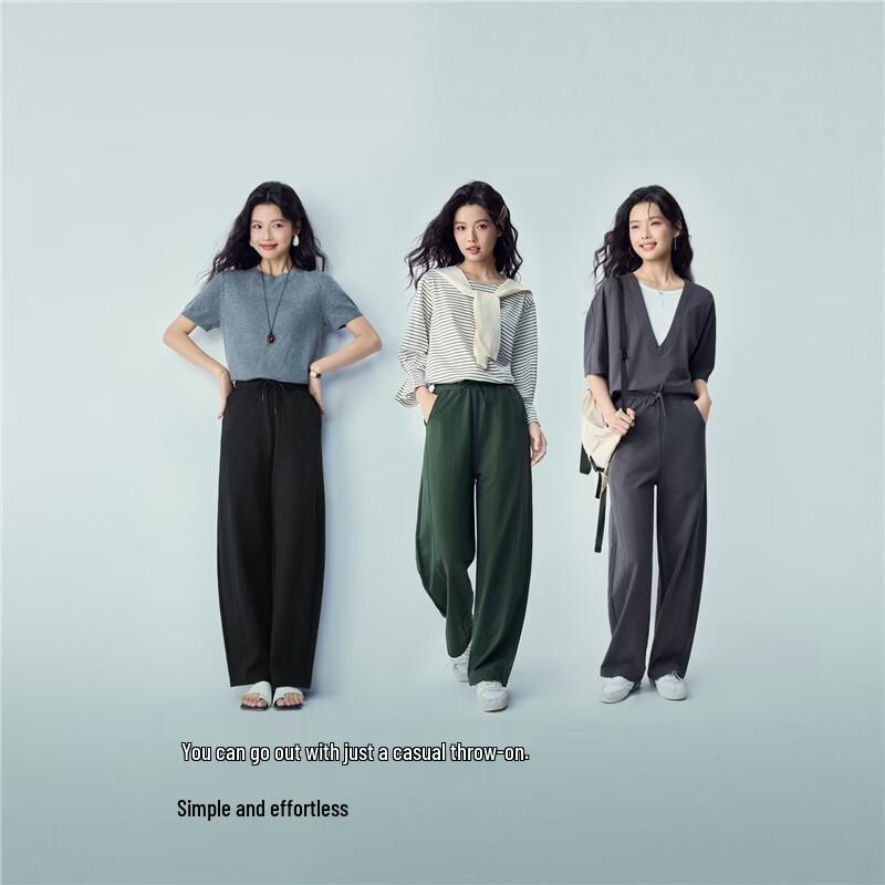 Giordano Women's Loose Fit Cotton Drawstring Sweatpants