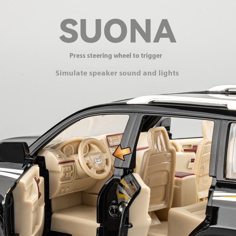 1/24 Scale Toyota LAND CRUISER Off Road SUV Alloy Metal Diecast Car Model Simulated Sound and Light Model Toys for Boys Collection