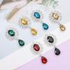 Droplets Sparkling Crystal Garment Decorative Scrapbooking Alloy Rhinestone Pendant Sewing Button