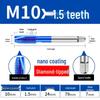 Cobalt Blue Nano-Coated Stainless Steel Spiral Tap Drill Bit Set M2-M8