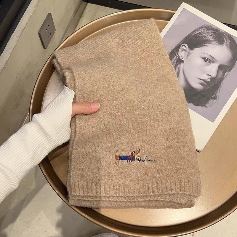 Korean cute puppy thorn couple solid color knitted scarf women's winter new versatile warm scarf
