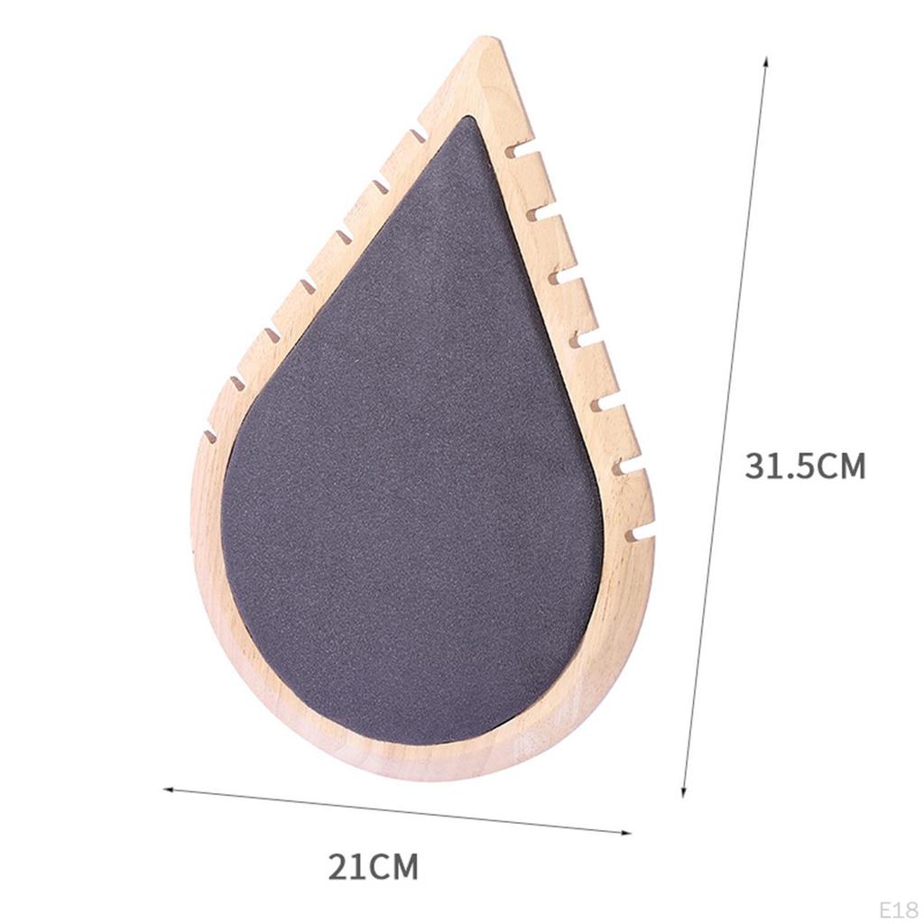 Drop Shaped Necklace Display Stand Wooden Organizer Jewelry Holder Hanger for Showroom Countertop