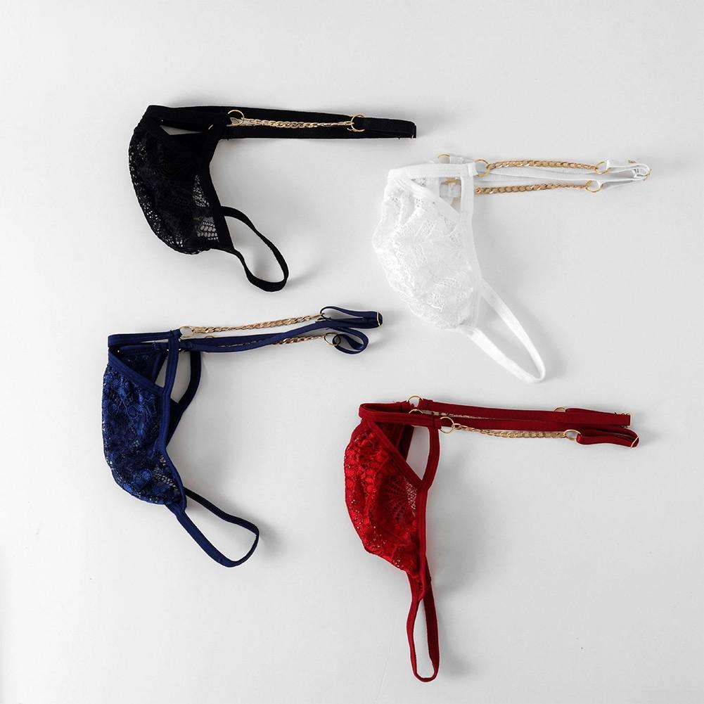 Panties Men Brief See-through Sheer Sissy T-Back Thongs