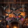 2D Flat Hanging Ornaments Fluorescent Luminous Decor New Bat Stickers  Theme Party