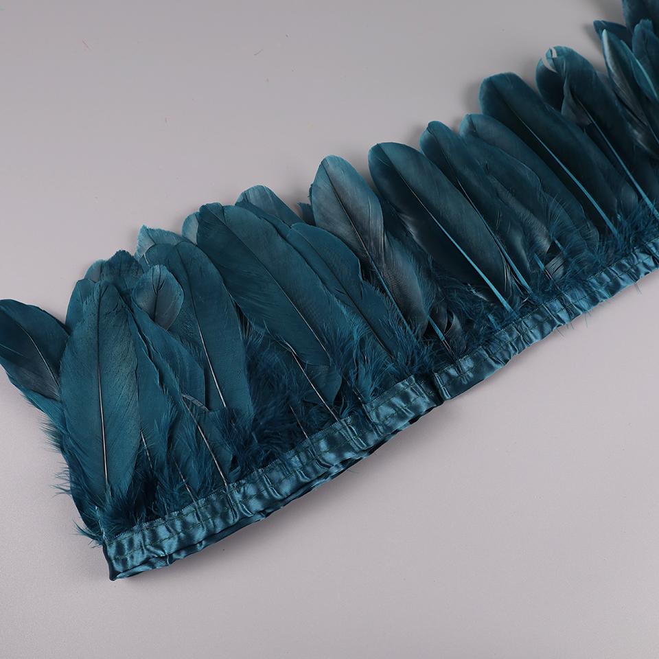 2M Natural Dyed Goose Feather Trims Real Geese Duck Feathers Fringe Ribbons For Handmade Crafts Pumas Wedding Accessories