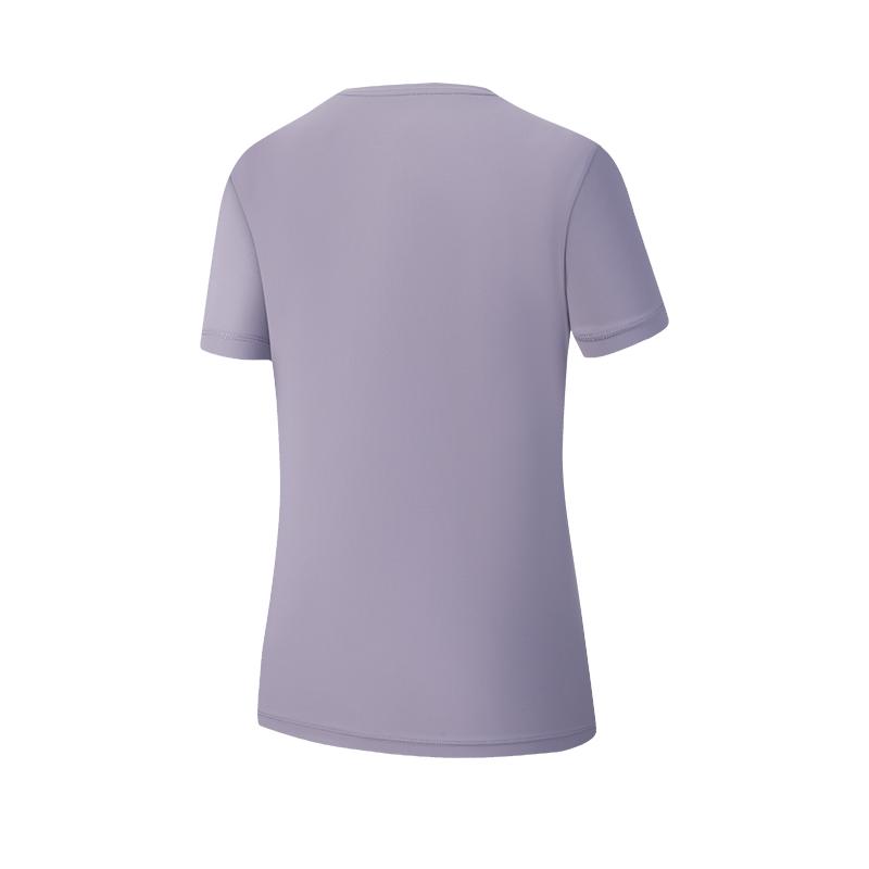 Fila Fitness Classic Minimalist Basic Solid Color Sports Training Versatile Breathable Short Sleeve T-Shirt Women Tops Clematis-Purple A51W621104FPU