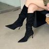 Winter Comfortable/Heating/Casual Wear-resistant Thin Heel Walking Boots Fashion New Pointed Sexy Banquet High Heel Boots Women