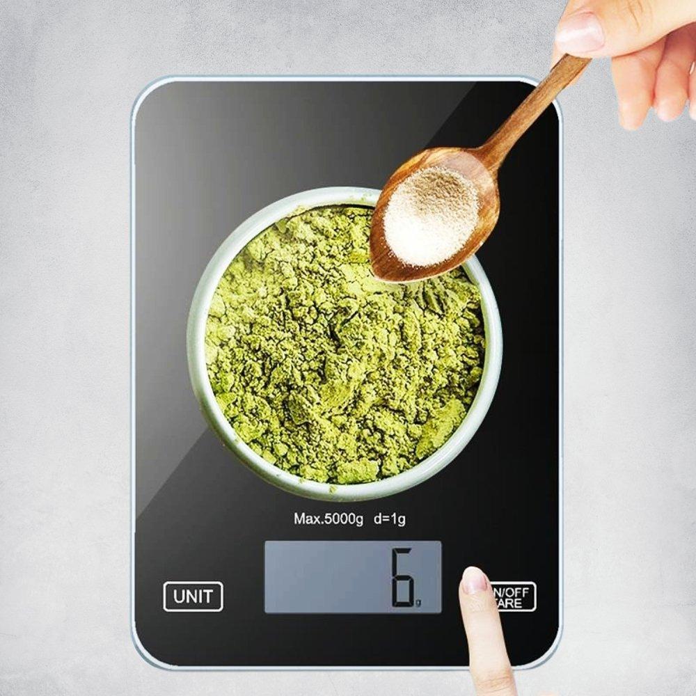 Waga Kuchenna Elektroniczna Precyzyjna Lcd Dotyk Czarna Szklana 5Kg / 1G
