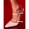 New Style Transparent Wedge Slippers Women Pumps Patent Leather Pointed Toe Buckle Strap Designer High Heels Mules Shoes