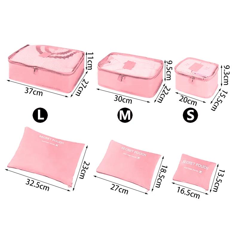 6pcs Travel Organizer Storage Bags Portable Travel Suitcases Organizer Travel Bag for Women Luggage Organizer Clothes Shoes Bag